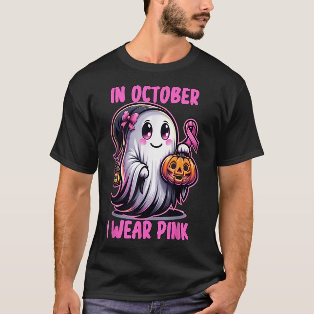 Halloween Brustkrebs Band im Oktober ich tragen T-Shirt (Vorderseite)