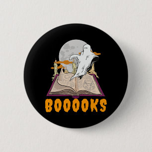 Halloween-Bücher. Ghost-Lesehalloween Button