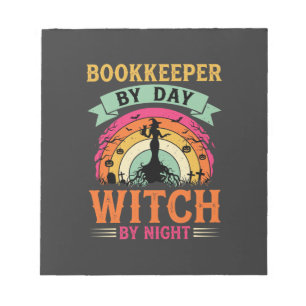 Halloween Buchhalter bei Tag Hexe bei Nacht Design Notizblock