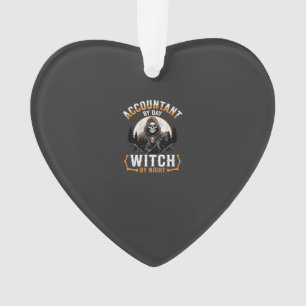 Halloween Buchhalter bei Tag Hexe bei Nacht Design Ornament