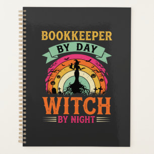 Halloween Buchhalter bei Tag Hexe bei Nacht Design Planer