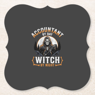 Halloween Buchhalter bei Tag Hexe bei Nacht Design Untersetzer