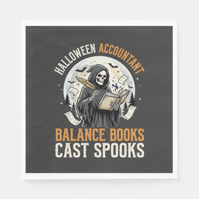 Halloween-Buchhalter in der Dunkelheit Serviette (Vorderseite)