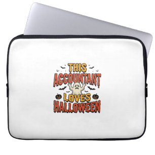 Halloween-Buchhalter Vintage-Geist-Shirt-Design_1 Laptopschutzhülle