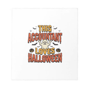 Halloween-Buchhalter Vintage-Geist-Shirt-Design_1 Notizblock