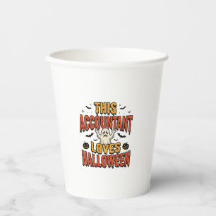 Halloween-Buchhalter Vintage-Geist-Shirt-Design_1 Pappbecher
