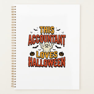 Halloween-Buchhalter Vintage-Geist-Shirt-Design_1 Planer
