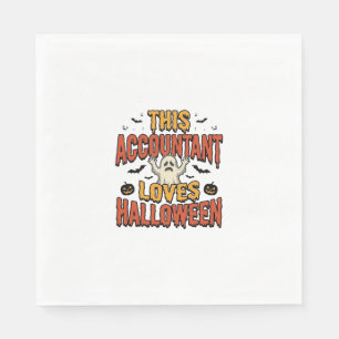 Halloween-Buchhalter Vintage-Geist-Shirt-Design_1 Serviette