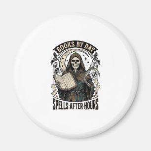Halloween Buchhalterin Hexe Vintage Sensenmann Des Magnet