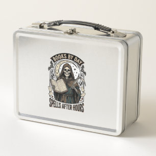Halloween Buchhalterin Hexe Vintage Sensenmann Des Metall Brotdose