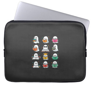 Halloween-Buchlese-Geister Kawaii-Bibliotheksdesig Laptopschutzhülle