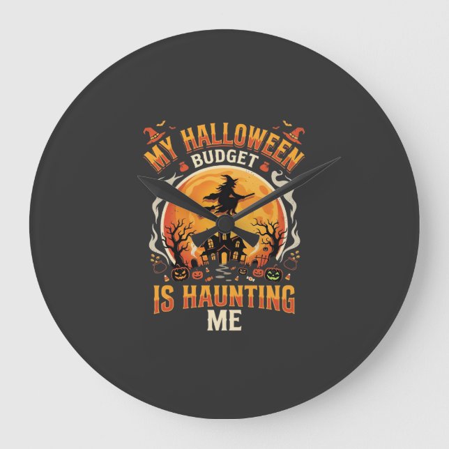 Halloween Budget Spuk Große Wanduhr (Vorderseite)