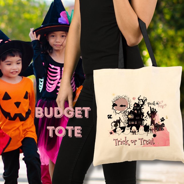 Halloween Budget Tasche - Flüchtige Blick ein Boo  (Halloween Budget Tote - Peek a Boo Haunted House)