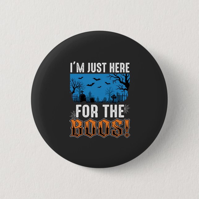 Halloween Buh-Geist-Friedhofs-Vektor-Design_1 Button (Vorderseite)
