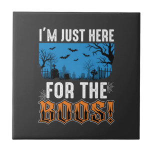 Halloween Buh-Geist-Friedhofs-Vektordesign_1 Fliese