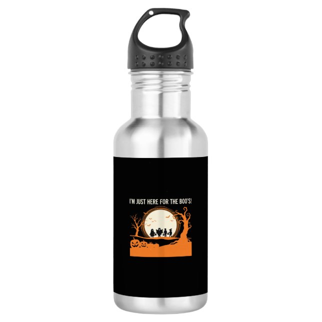 Halloween Buh-Geist-Silhouette Edelstahlflasche (Vorderseite)