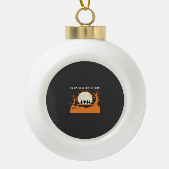 Halloween Buh-Geist-Silhouette Keramik Kugel-Ornament (Vorderseite)