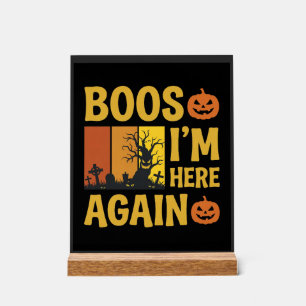Halloween Buh Ich bin wieder da Retro-Friedhofsdes Acrylschild