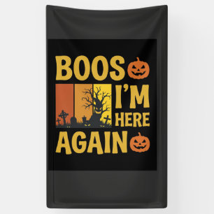 Halloween Buh Ich bin wieder da Retro-Friedhofsdes Banner