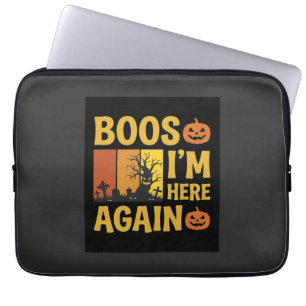 Halloween Buh Ich bin wieder da Retro-Friedhofsdes Laptopschutzhülle