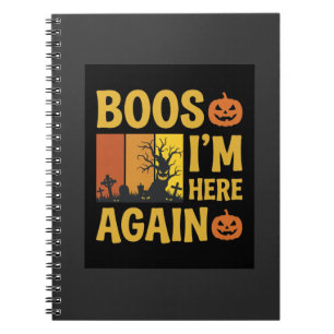 Halloween Buh Ich bin wieder da Retro-Friedhofsdes Notizblock