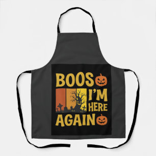 Halloween Buh Ich bin wieder da Retro-Friedhofsdes Schürze
