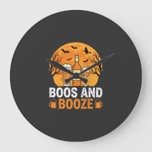 Halloween Buh und Schnaps Trinkparty Design Große Wanduhr