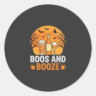Halloween Buh und Schnaps Trinkparty Design Runder Aufkleber