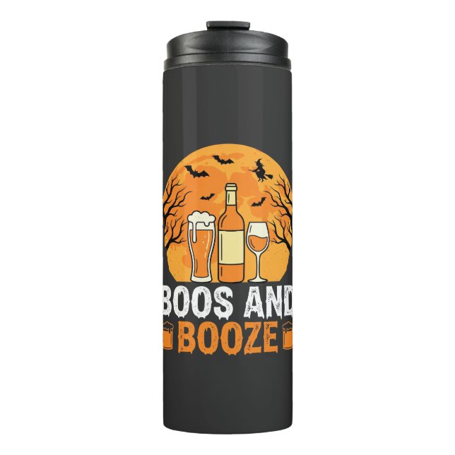 Halloween Buh und Schnaps Trinkparty Design Thermosbecher (Vorderseite)
