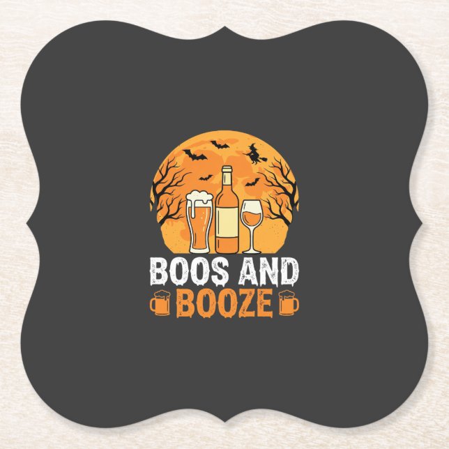 Halloween Buh und Schnaps Trinkparty Design Untersetzer (Vorderseite)