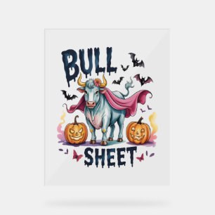 Halloween Bull Sheet, Funny Ghost Cow Acrylschild