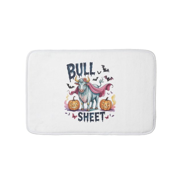 Halloween Bull Sheet, Funny Ghost Cow Badematte (Vorderseite)