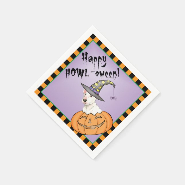 Halloween Bull Terrier Napkins Serviette (Ecke)