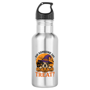 Halloween Bulldog Hexe Hund Leckerli Vintage-Shirt Edelstahlflasche