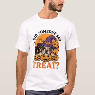Halloween Bulldog Hexe Hund Leckerli Vintage-Shirt T-Shirt