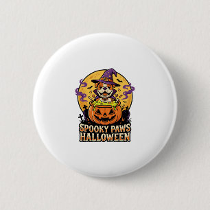 Halloween Bulldog Kürbis Nacht Button