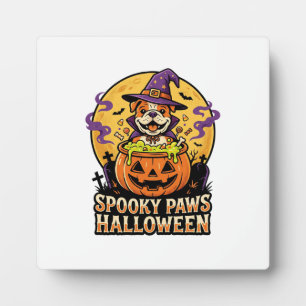 Halloween Bulldog Kürbis Nacht Fotoplatte