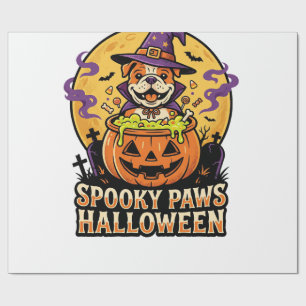 Halloween Bulldog Kürbis Nacht Geschenkpapier