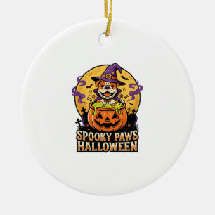Halloween Bulldog Kürbis Nacht Keramik Ornament