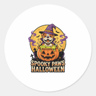 Halloween Bulldog Kürbis Nacht Runder Aufkleber