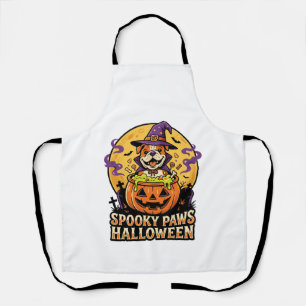 Halloween Bulldog Kürbis Nacht Schürze