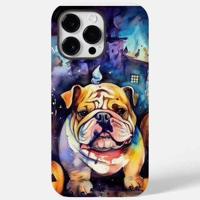 Halloween Bulldog mit Pumpkins Beängstigend Case-Mate iPhone Hülle (Rückseite)