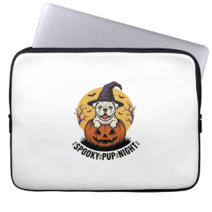 Halloween-Bulldog-Shirt mit Vintage-Kürbis-Hund A Laptopschutzhülle
