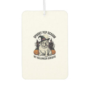 Halloween Bulldog-Shirt Süße Hexe Hund Vintage Gra Autolufterfrischer