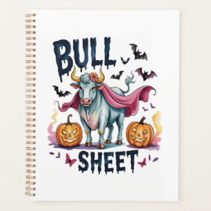 Halloween-Bullen-Blatt, Lustiger Geisterkuh Planer