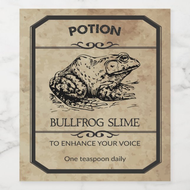 Halloween Bullfrog Slime Apothecary Weine Label Weinetikett (Einzelnes Label)