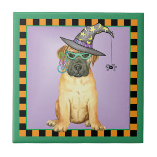 Halloween Bullmastiff Keramik Tile Fliese