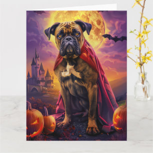 Halloween Bullmastiff Vampire Pumpkins Beängstigen Karte