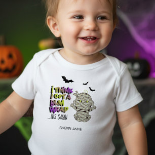 Halloween Bum Wrap Mumien-Baby Grün ID683 Baby Strampler
