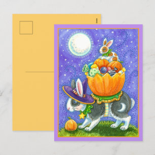 HALLOWEEN BUNNEN, KANDKORN, FARBENFARBIG FEIERTAGSPOSTKARTE